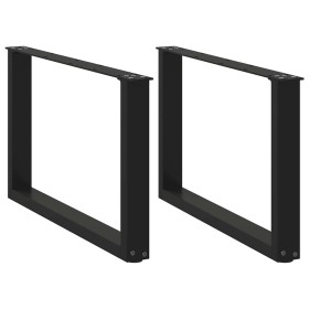 Patas de mesa de centro forma U 2uds acero negro 60x(42-43) cm de , Patas para mesas - Ref: Foro24-4013160, Precio: 82,34 €, ...