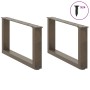 Patas de mesa centro forma U 2uds acero natural 60x(30-31) cm de , Patas para mesas - Ref: Foro24-4013143, Precio: 56,62 €, D...