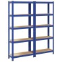 Estanterías de 5 baldas 2 uds madera contrachapada y acero azul de , Estanterías industriales - Ref: Foro24-3307586, Precio: ...