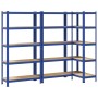 Estanterías de 5 baldas 3 uds madera contrachapada y acero azul de , Estanterías industriales - Ref: Foro24-3307592, Precio: ...