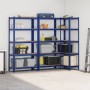 Estanterías de 5 baldas 3 uds madera contrachapada y acero azul de , Estanterías industriales - Ref: Foro24-3307592, Precio: ...