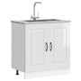 Mueble bajo para fregadero Kalmar blanco brillo 80x46x81,5 cm de , Armarios de cocina - Ref: Foro24-853449, Precio: 86,26 €, ...
