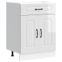 Mueble bajo cocina Kalmar madera ingeniería blanca alto brillo de , Armarios de cocina - Ref: Foro24-853489, Precio: 96,30 €,...
