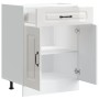 Mueble bajo cocina Kalmar madera ingeniería blanca alto brillo de , Armarios de cocina - Ref: Foro24-853489, Precio: 96,30 €,...