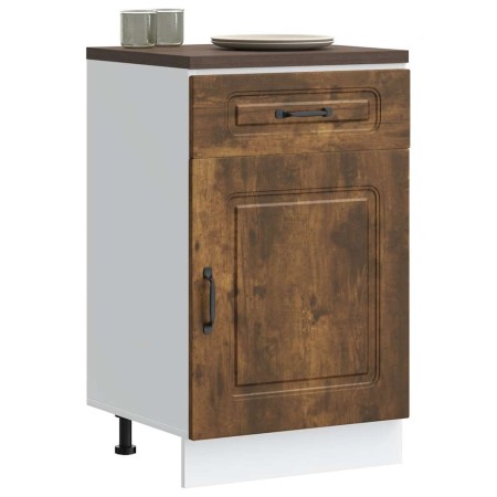 Mueble bajo de cocina Kalmar madera ingeniería de roble ahumado de , Armarios de cocina - Ref: Foro24-853482, Precio: 102,14 ...