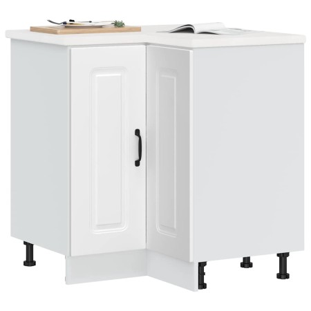 Mueble bajo esquinero de cocina Kalmar madera ingeniería blanca de , Armarios de cocina - Ref: Foro24-853507, Precio: 119,26 ...