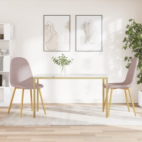 Sillas de comedor 2 unidades terciopelo rosa en Sillas de comedor | Comprar online en Foru.es