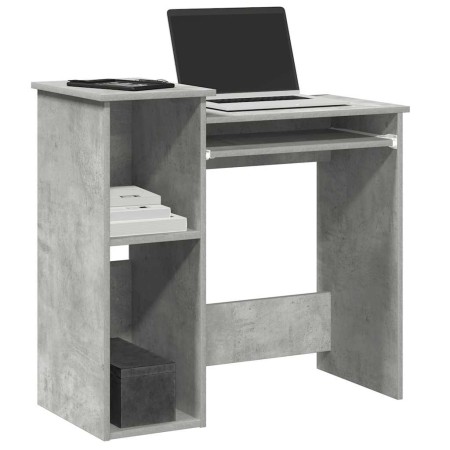 Escritorio con estantes contrachapada hormigón 84x40x78 cm de , Escritorios - Ref: Foro24-860448, Precio: 68,20 €, Descuento: %