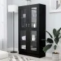 Vitrina de madera contrachapada negro 82,5x30,5x150 cm de vidaXL, Librerías y estanterías - Ref: Foro24-802760, Precio: 130,9...
