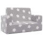Sofá infantil de 2 plazas gris claro con estrellas felpa suave de , Mobiliario para bebés y niños pequeños - Ref: Foro24-4104...