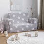 Sofá infantil de 2 plazas gris claro con estrellas felpa suave de , Mobiliario para bebés y niños pequeños - Ref: Foro24-4104...