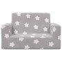 Sofá infantil de 2 plazas gris claro con estrellas felpa suave de , Mobiliario para bebés y niños pequeños - Ref: Foro24-4104...