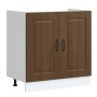 Mueble bajo para fregadero Kalmar roble marrón 80x46x81,5 cm de , Armarios de cocina - Ref: Foro24-853454, Precio: 76,17 €, D...