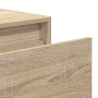 Mesitas de noche de pared con luces LED 2 unidades roble Sonoma de , Muebles TV - Ref: Foro24-860216, Precio: 93,73 €, Descue...