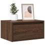 Mesita de noche de pared con luces LED roble marrón de , Muebles TV - Ref: Foro24-860223, Precio: 55,85 €, Descuento: %