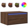 Mesita de noche de pared con luces LED roble marrón de , Muebles TV - Ref: Foro24-860223, Precio: 55,85 €, Descuento: %
