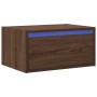 Mesita de noche de pared con luces LED roble marrón de , Muebles TV - Ref: Foro24-860223, Precio: 55,85 €, Descuento: %
