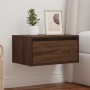 Mesita de noche de pared con luces LED roble marrón de , Muebles TV - Ref: Foro24-860223, Precio: 55,85 €, Descuento: %