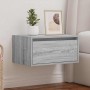Mesita de noche de pared con luces LED gris Sonoma de , Muebles TV - Ref: Foro24-860221, Precio: 57,44 €, Descuento: %