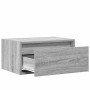 Mesita de noche de pared con luces LED gris Sonoma de , Muebles TV - Ref: Foro24-860221, Precio: 57,44 €, Descuento: %