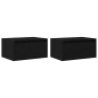 Mesitas de noche de pared con luces LED 2 unidades roble negro de , Muebles TV - Ref: Foro24-860214, Precio: 99,51 €, Descuen...