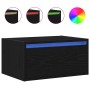 Mesitas de noche de pared con luces LED 2 unidades roble negro de , Muebles TV - Ref: Foro24-860214, Precio: 99,51 €, Descuen...