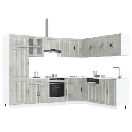 Mueble cocina Lucca gris hormigón 14 pzas madera contrachapada de , Armarios de cocina - Ref: Foro24-3314985, Precio: 1,00 €,...