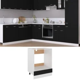 Armario de horno de madera contrachapada negro 60x46x81,5 cm de vidaXL, Armarios de cocina - Ref: Foro24-802498, Precio: 55,7...