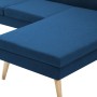 Sofá con forma de L tapizado de tela azul 186x136x79 cm en Sofás | Comprar online en Foru.es