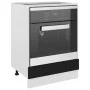 Armario de horno de madera contrachapada negro 60x46x81,5 cm de vidaXL, Armarios de cocina - Ref: Foro24-802498, Precio: 55,7...