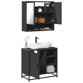 Juego de muebles de baño 2 pzas madera contrachapada negro de , Muebles de baño - Ref: Foro24-3300935, Precio: 156,37 €, Desc...