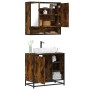 Set de muebles baño 2 pzas madera contrachapada roble ahumado de , Muebles de baño - Ref: Foro24-3300937, Precio: 152,00 €, D...