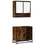 Set de muebles baño 2 pzas madera contrachapada roble ahumado de , Muebles de baño - Ref: Foro24-3300937, Precio: 152,00 €, D...