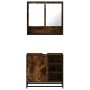 Set de muebles baño 2 pzas madera contrachapada roble ahumado de , Muebles de baño - Ref: Foro24-3300937, Precio: 152,00 €, D...