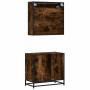 Set de muebles baño 2 pzas madera contrachapada roble ahumado de , Muebles de baño - Ref: Foro24-3300937, Precio: 152,00 €, D...