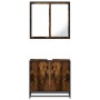Set de muebles baño 2 pzas madera contrachapada roble ahumado de , Muebles de baño - Ref: Foro24-3300887, Precio: 129,14 €, D...