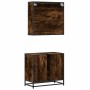 Set de muebles baño 2 pzas madera contrachapada roble ahumado de , Muebles de baño - Ref: Foro24-3300887, Precio: 129,14 €, D...