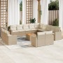 Set sofás de jardín 14 pzas con cojines ratán sintético beige en Conjuntos de jardín | Comprar online en Foru.es