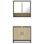 Set de muebles de baño 2 pzas madera contrachapada roble Sonoma de , Muebles de baño - Ref: Foro24-3300916, Precio: 142,68 €,...