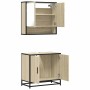 Set de muebles de baño 2 pzas madera contrachapada roble Sonoma de , Muebles de baño - Ref: Foro24-3300916, Precio: 142,68 €,...