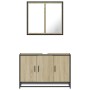 Set de muebles de baño 2 pzas madera contrachapada roble Sonoma de , Muebles de baño - Ref: Foro24-3300891, Precio: 161,54 €,...