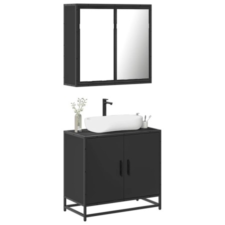 Juego de muebles de baño 2 pzas madera contrachapada negro de , Muebles de baño - Ref: Foro24-3300885, Precio: 147,18 €, Desc...