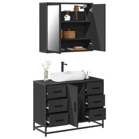 Juego de muebles de baño 2 pzas madera contrachapada negro de , Muebles de baño - Ref: Foro24-3300900, Precio: 199,00 €, Desc...