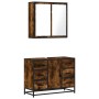 Set de muebles baño 2 pzas madera contrachapada roble ahumado de , Muebles de baño - Ref: Foro24-3300902, Precio: 196,09 €, D...