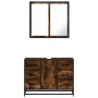 Set de muebles baño 2 pzas madera contrachapada roble ahumado de , Muebles de baño - Ref: Foro24-3300902, Precio: 196,09 €, D...