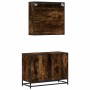 Set de muebles baño 2 pzas madera contrachapada roble ahumado de , Muebles de baño - Ref: Foro24-3300902, Precio: 196,09 €, D...