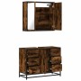Set de muebles baño 2 pzas madera contrachapada roble ahumado de , Muebles de baño - Ref: Foro24-3300902, Precio: 196,09 €, D...