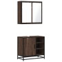 Set de muebles baño 2 pzas madera contrachapada marrón roble de , Muebles de baño - Ref: Foro24-3300909, Precio: 140,21 €, De...