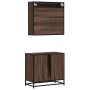 Set de muebles baño 2 pzas madera contrachapada marrón roble de , Muebles de baño - Ref: Foro24-3300909, Precio: 140,21 €, De...