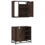 Set de muebles baño 2 pzas madera contrachapada marrón roble de , Muebles de baño - Ref: Foro24-3300909, Precio: 140,21 €, De...